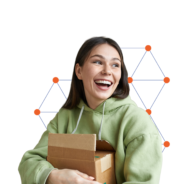 Fulfilment - Happy Customer with Box